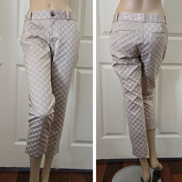 Banana Republic Camden-Fit Jacquard Ankle Pant SZ 4P - Picture 1 of 11